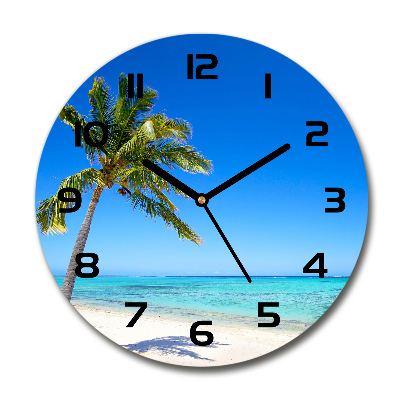 Wanduhr glas rund Tropischer Strand