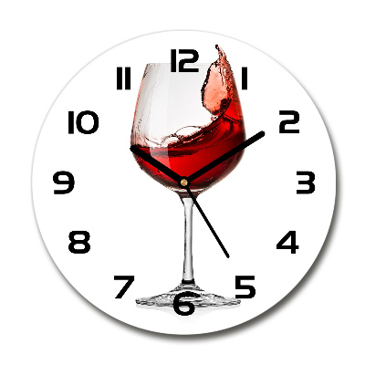 Wanduhr glas rund Rotwein