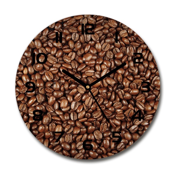 Wanduhr rund Kaffeebohnen