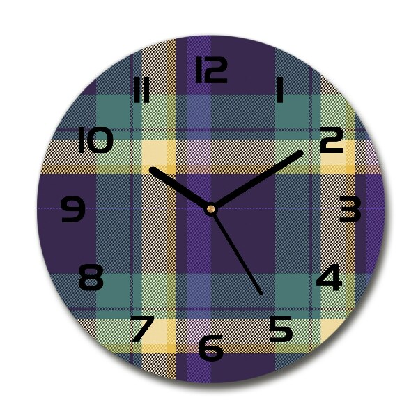 Wanduhr glas rund Karierte Textur