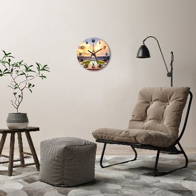 Wanduhr rund Eiffelturm Paris