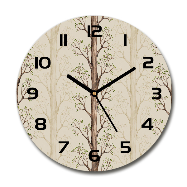 Wanduhr rund Bäume