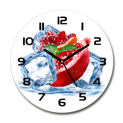 Wanduhr rund Granatapfel mit Eis