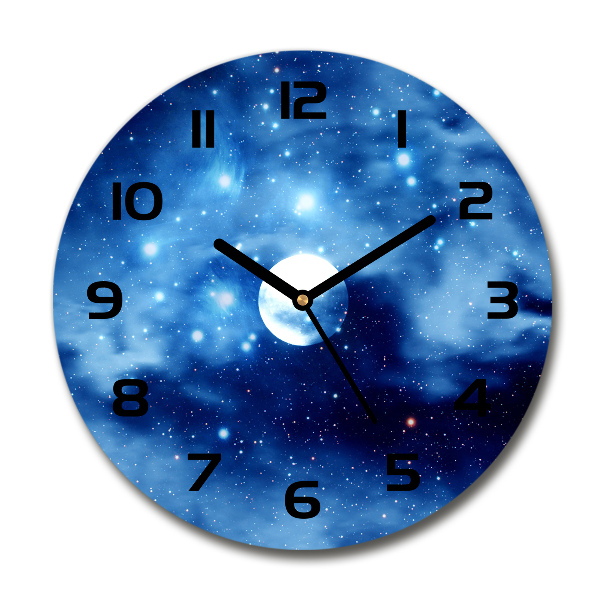 Wanduhr glas rund Vollmond