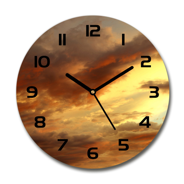 Wanduhr rund Sonnenaufgang