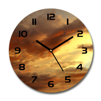 Wanduhr rund Sonnenaufgang