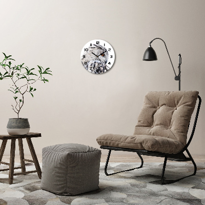 Wanduhr rund Weiße Eule