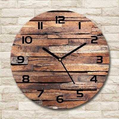 Wanduhr rund Holzwand