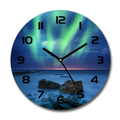 Wanduhr glas rund Nordlicht