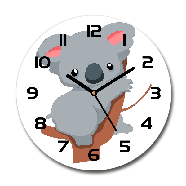 Wanduhr rund Koala auf einem Baum