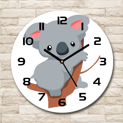 Wanduhr rund Koala auf einem Baum