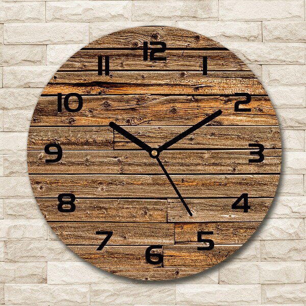 Wanduhr rund Holzwand