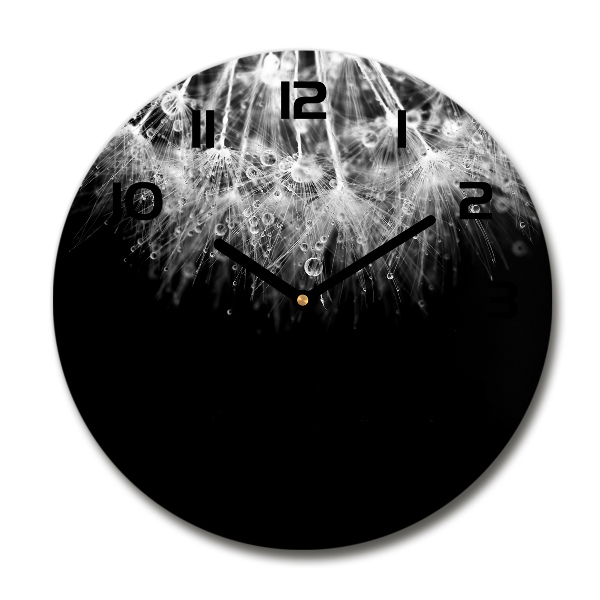 Wanduhr glas rund Löwenzahnsamen