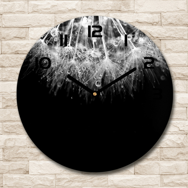 Wanduhr glas rund Löwenzahnsamen