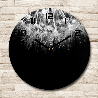 Wanduhr glas rund Löwenzahnsamen