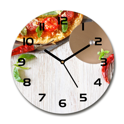 Wanduhr rund Pizza