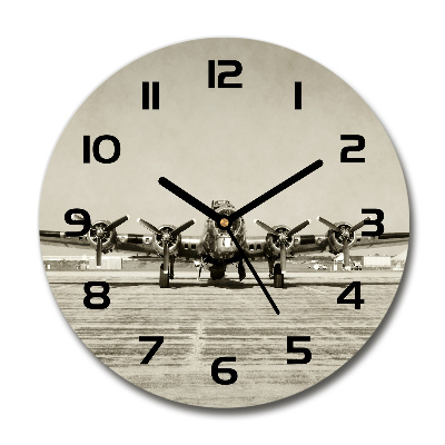 Wanduhr glas rund Alter Bomber