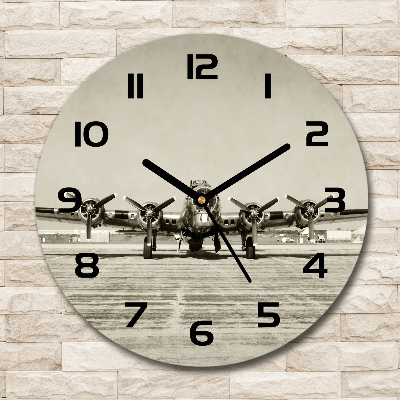 Wanduhr glas rund Alter Bomber