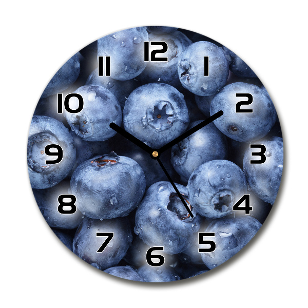 Wanduhr glas rund Beeren