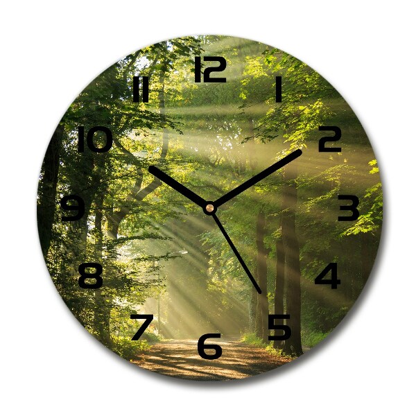 Wanduhr glas rund Wald in der Sonne