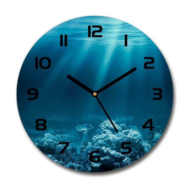 Wanduhr glas rund Unterwasserwelt