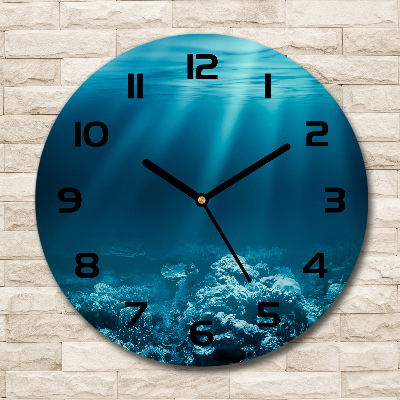 Wanduhr glas rund Unterwasserwelt