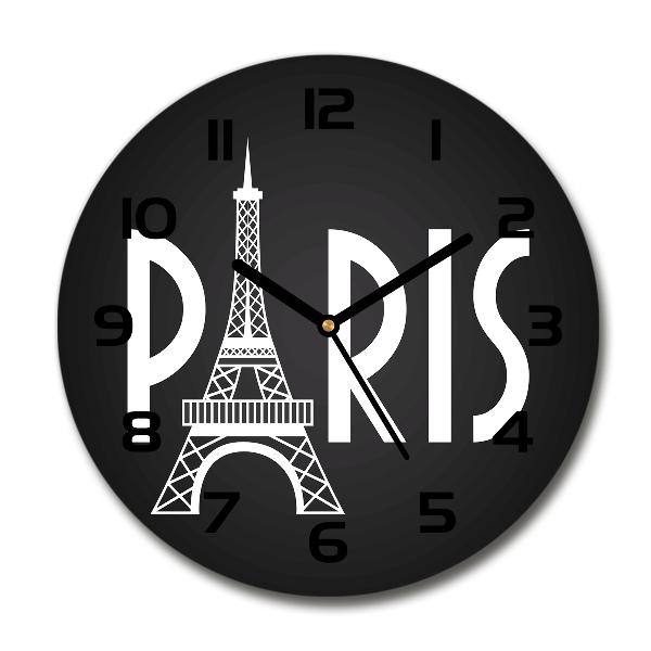 Wanduhr glas rund Paris