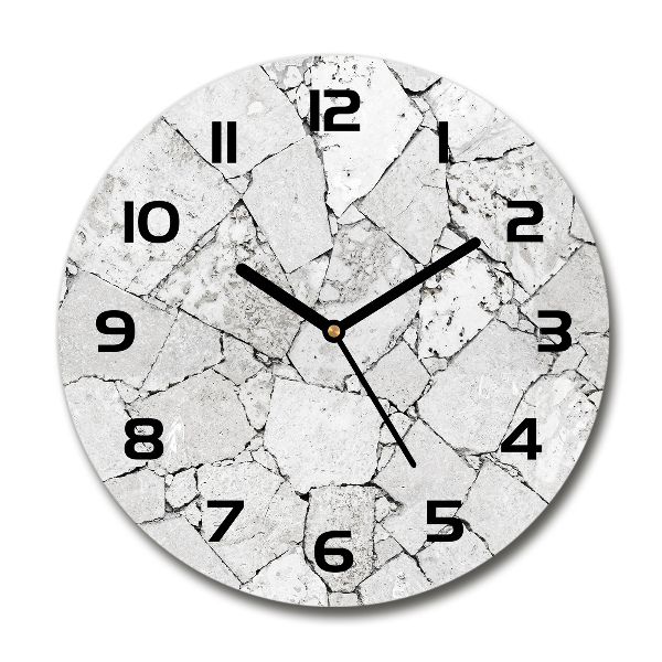 Wanduhr rund Steinmauer