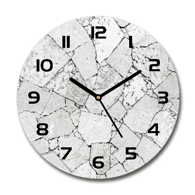 Wanduhr rund Steinmauer