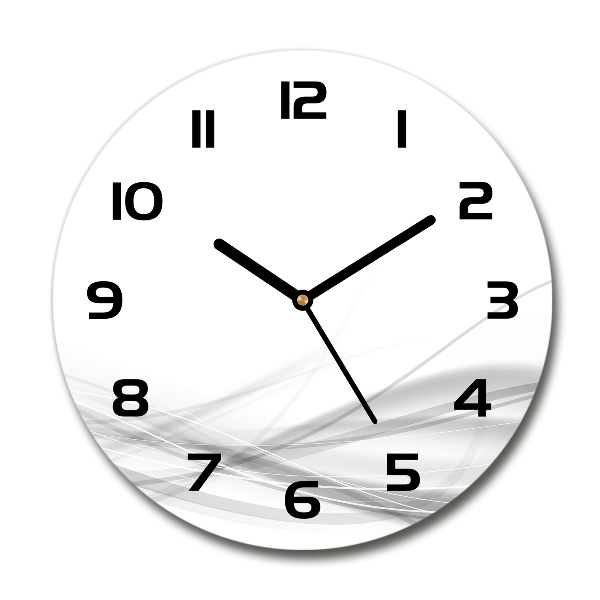 Wanduhr glas rund Abstrakte Wellen