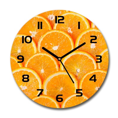 Wanduhr rund Orangenscheiben