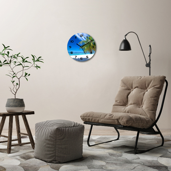 Wanduhr rund Tropischer Strand