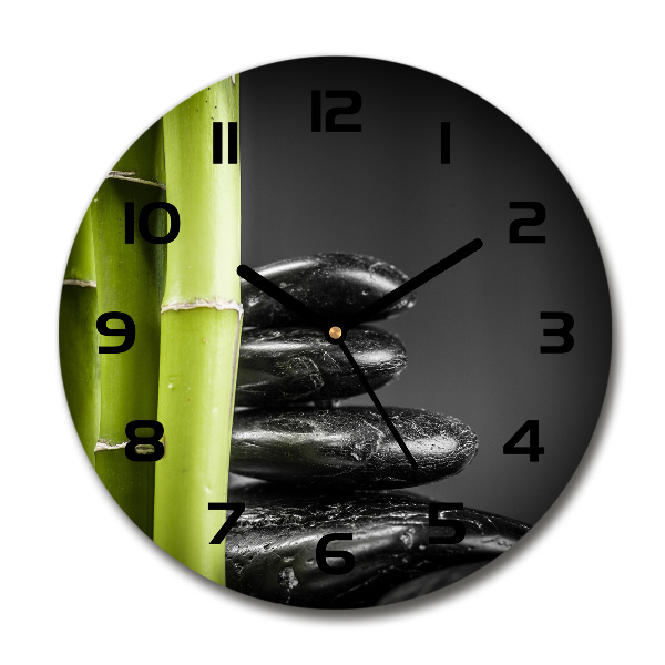 Wanduhr rund Bambus