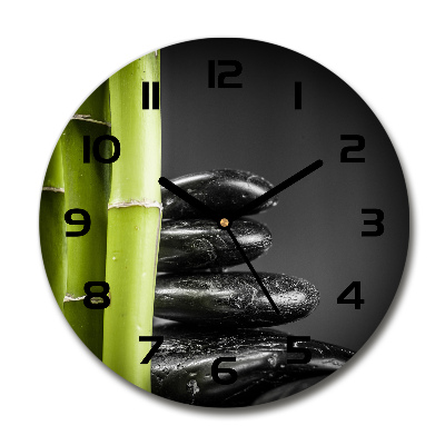 Wanduhr rund Bambus