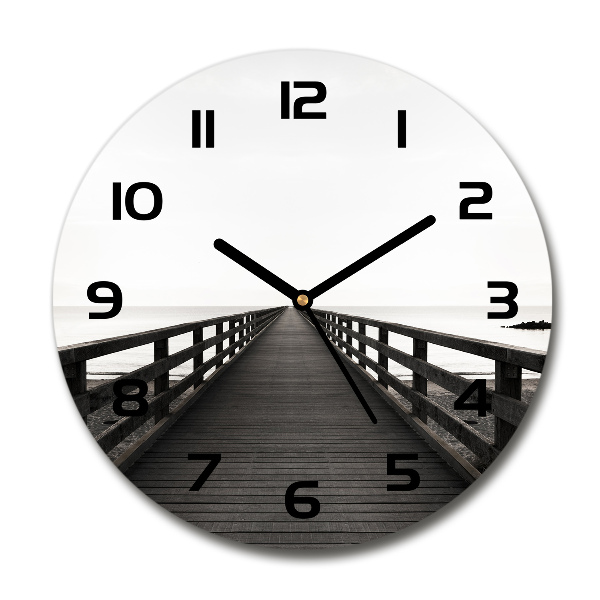 Wanduhr rund Holzsteg