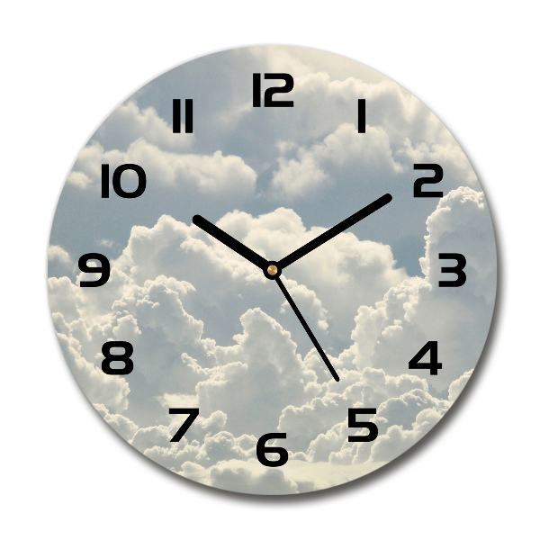 Wanduhr rund Wolken