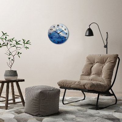 Wanduhr glas rund Bergspitze