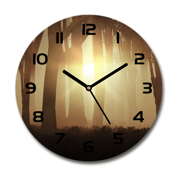 Wanduhr glas rund Nebel im Wald