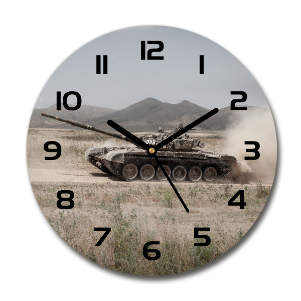 Wanduhr rund Panzer in der Wüste