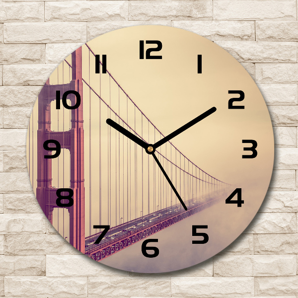 Wanduhr glas rund San Francisco Brücke