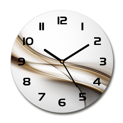 Wanduhr rund Braune Welle