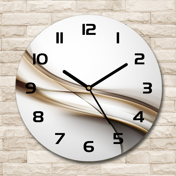 Wanduhr rund Braune Welle