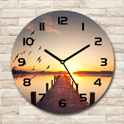 Wanduhr rund Sonnenuntergang