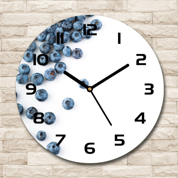 Wanduhr glas rund Beeren