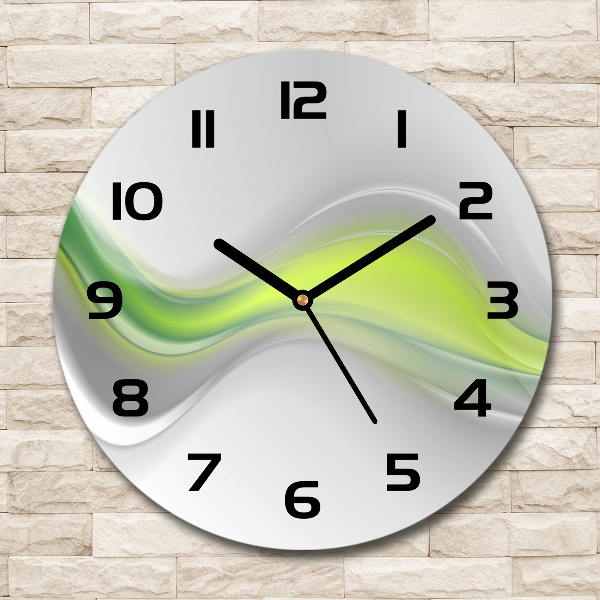 Wanduhr glas rund Abstrakte Wellen