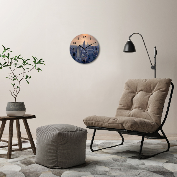 Wanduhr glas rund Manhattan, New York