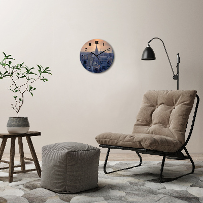 Wanduhr glas rund Manhattan, New York