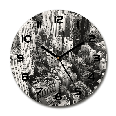 Wanduhr rund New York aus der Vogelperspektive