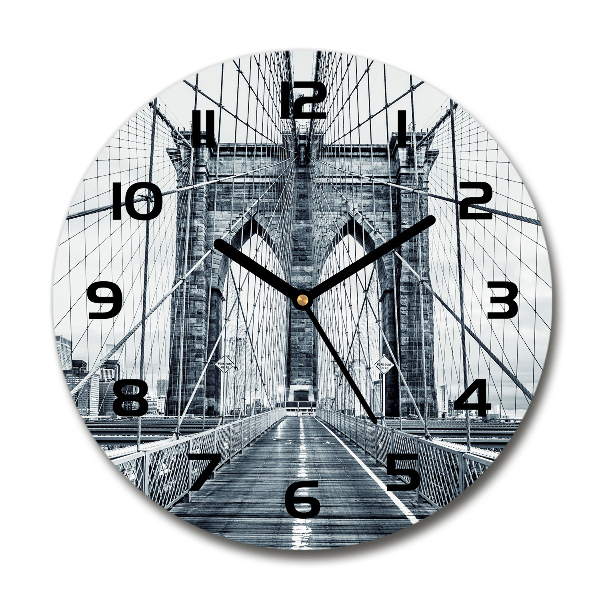 Wanduhr glas rund Brooklyn Bridge