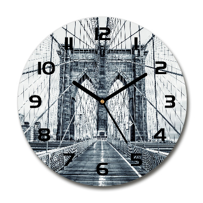 Wanduhr glas rund Brooklyn Bridge